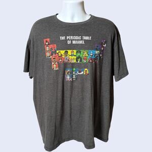 Marvel 2X Graphic Periodic Table T-Shirt Charcoal Heather